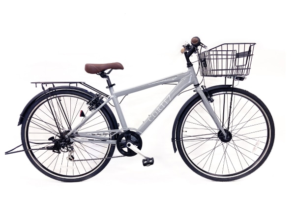 スポーツ車 シティサイクル・ママチャリ SAKAMOTO TECHNO(サカモトテクノ) リアキャリア・両立スタンド付きCORTEZ クールグレイ 700C 700-6CR-WAS AT
