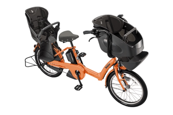 子供乗せ自転車 電動アシスト自転車 BRIDGESTONE(ブリヂストン) 3人乗り用チャイルドシート付きbikke POLAR e（ビッケポーラーe） E.Xオークルオレンジ(2024モデル） 20インチ 2024年モデル BP0C44-CB