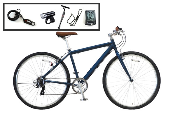 スポーツ車 クロスバイク入門ワイドセット/cyma primer アイアンブルー 700C