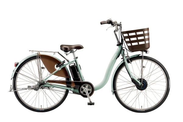 電動アシスト自転車 シティサイクル・ママチャリ BRIDGESTONE(ブリヂストン) フロンティアデラックス E.Xグレイッシュミント 26インチ 2025年モデル F6DB45