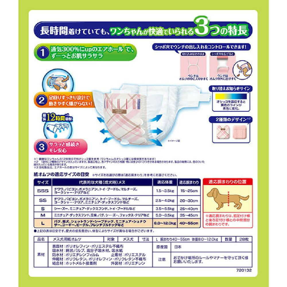 ユニ・チャーム マナーウェア 長時間 女の子 L 28枚