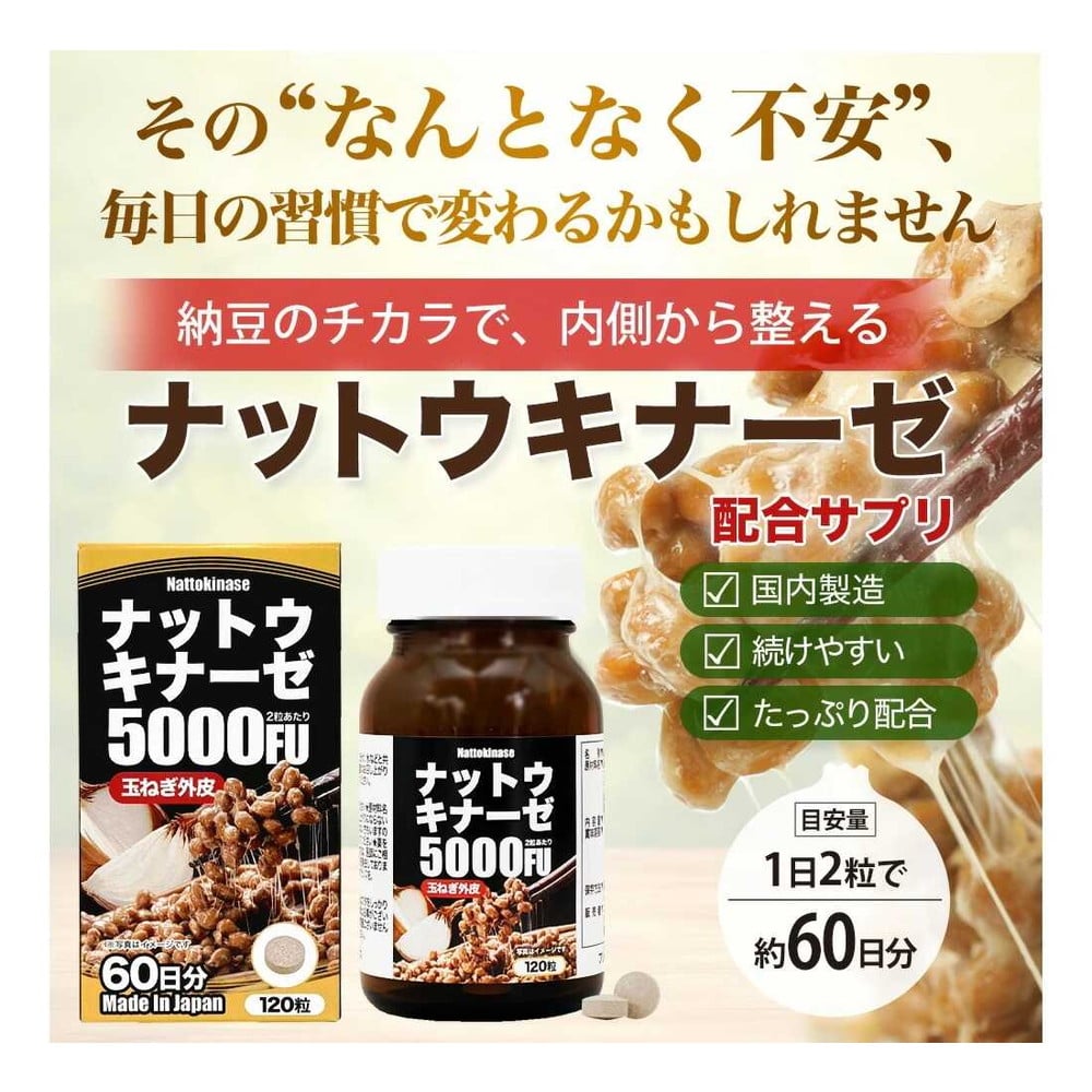 ◆ユウキ製薬 ナットウキナーゼ5000FU 60日分 120粒