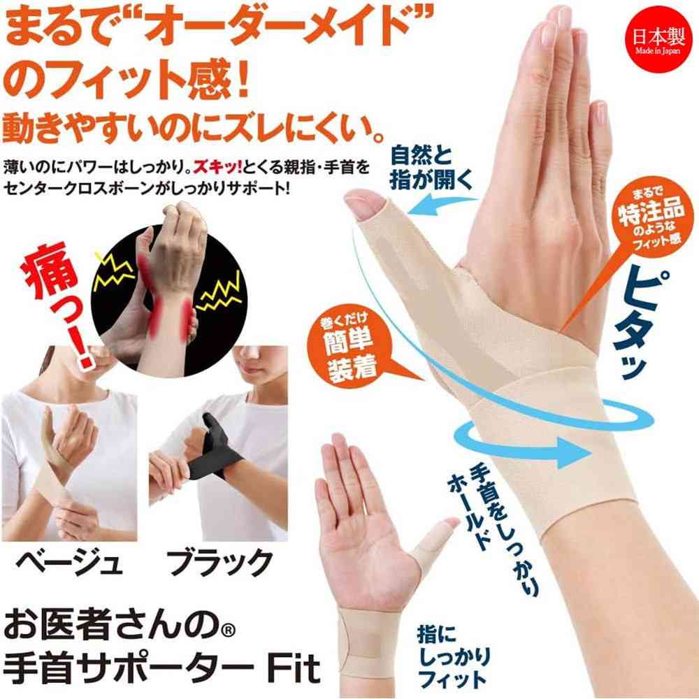アルファックス お医者さんの手首サポーターベージュ 右手用M