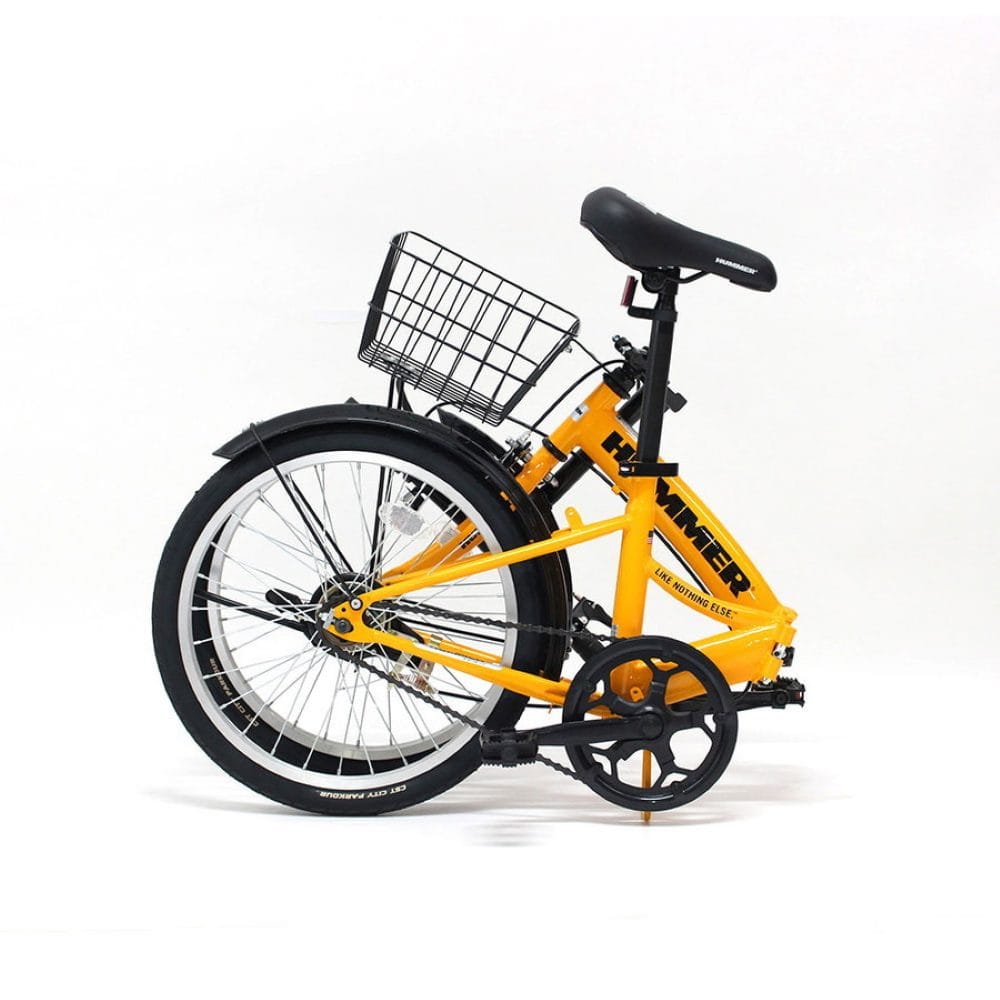 MB382 HUMMER ノーパンク20インチ折畳自転車YE メーカー直送 ▼返品・キャンセル不可【他商品との同時購入不可】