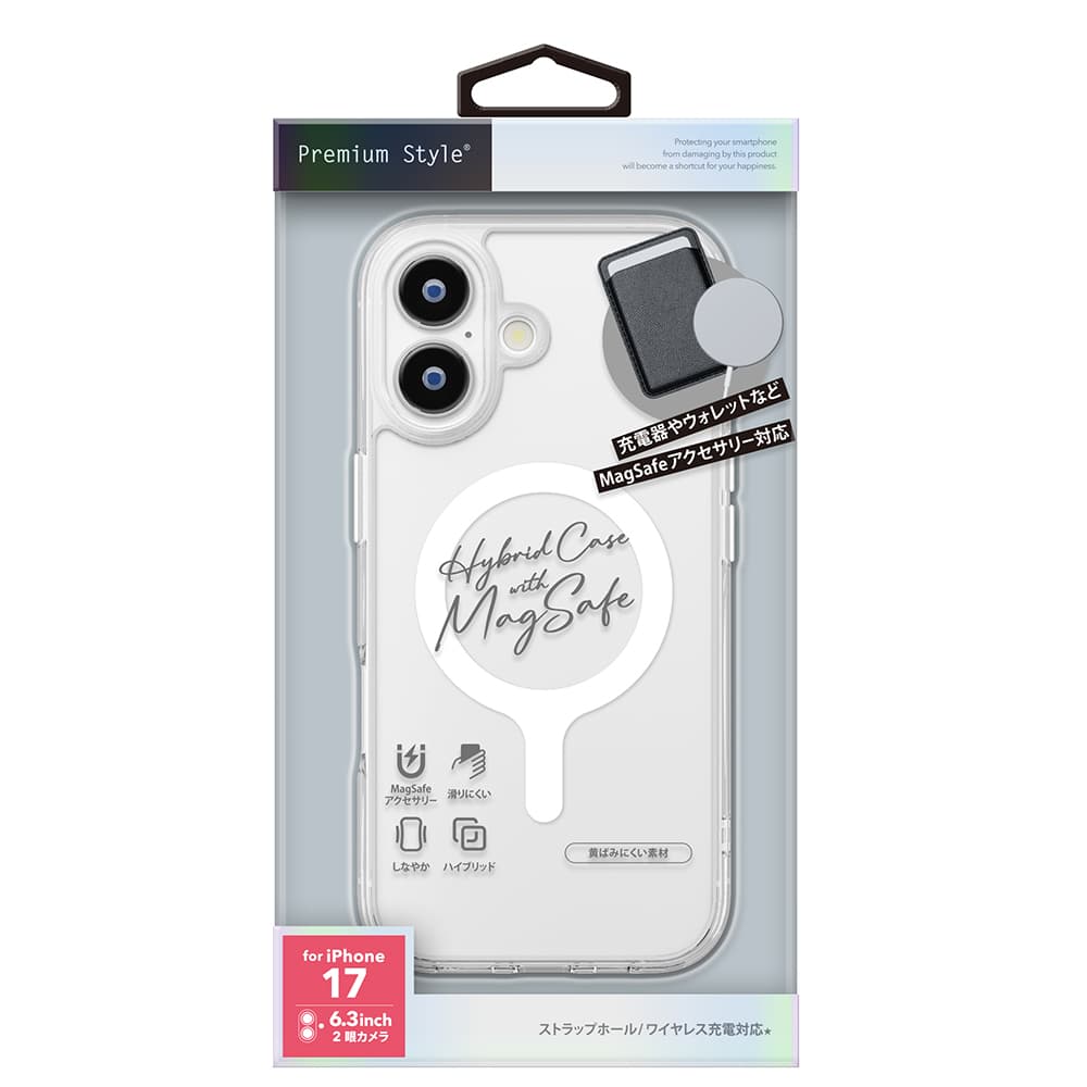 PGA iPhone 17用 MagSafe対応 ハイブリッドケース クリア PG-25AMH03CL 35g