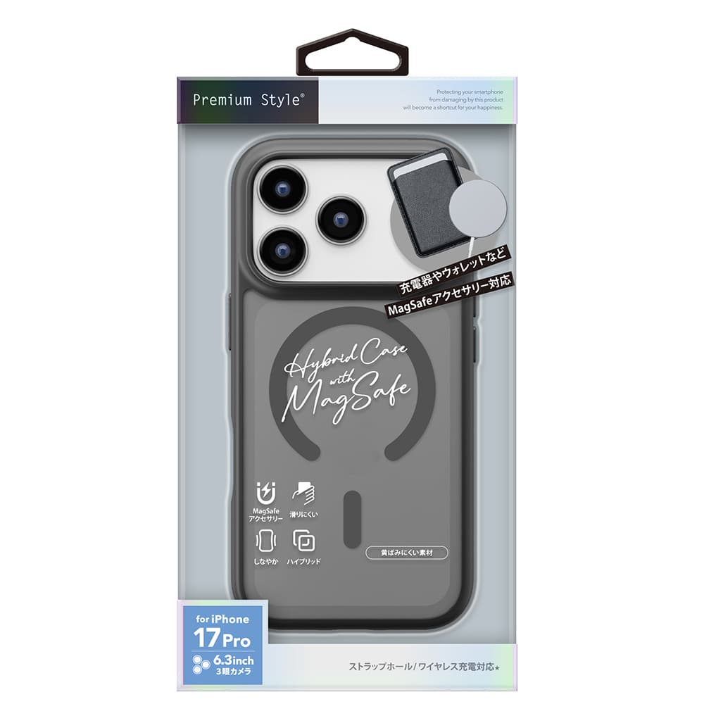 PGA iPhone 17 Pro用 MagSafe対応 ハイブリッドケース ブラック 35g
