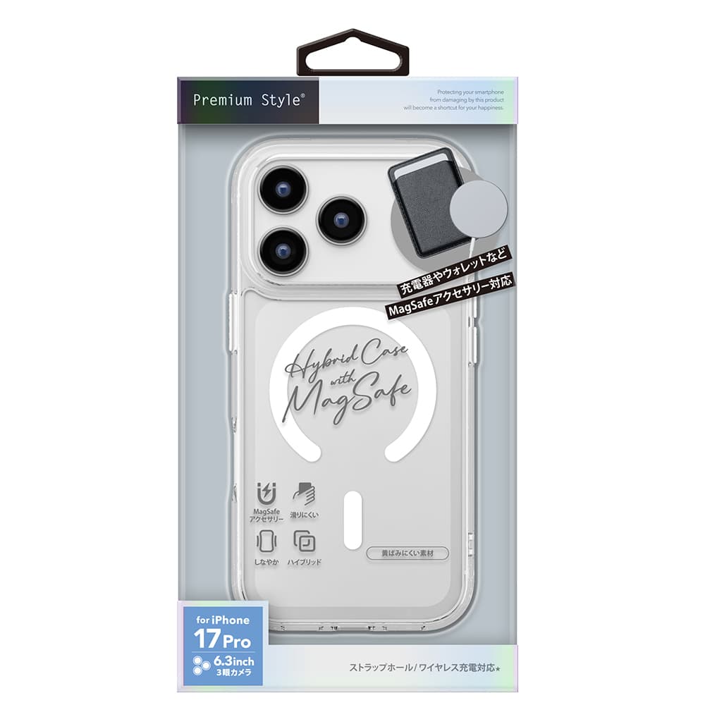 PGA iPhone 17 Pro用 MagSafe対応 ハイブリッドケース クリア 35g