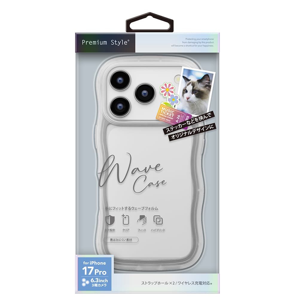 PGA iPhone 17 Pro用 ウェーブケース クリア 35g