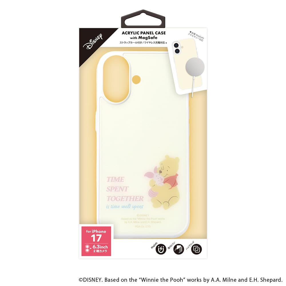 PGA iPhone 17用 MagSafe対応 アクリルパネルケース くまのプーさん 50g