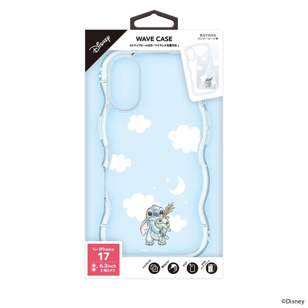 PGA iPhone 17用 ウェーブケース スティッチ PG-D25AWH01STI 35g