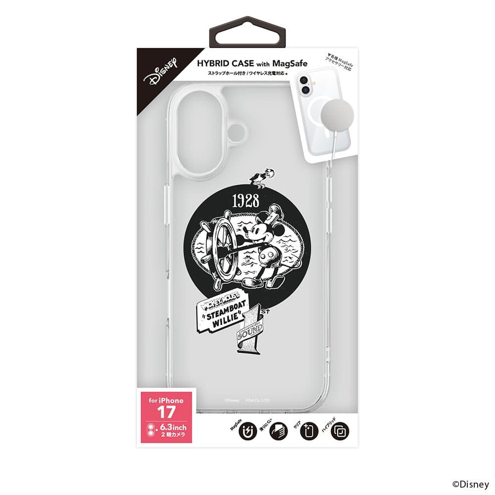 PGA iPhone 17用 MagSafe対応 ハイブリッドケース 蒸気船ウィリー 35g