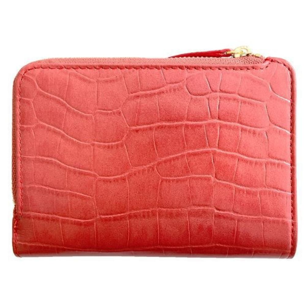 スヌーピーLC クロコ スリム二つ折 コーラル SN0125 メーカー直送 ▼返品・キャンセル不可【他商品との同時購入不可】