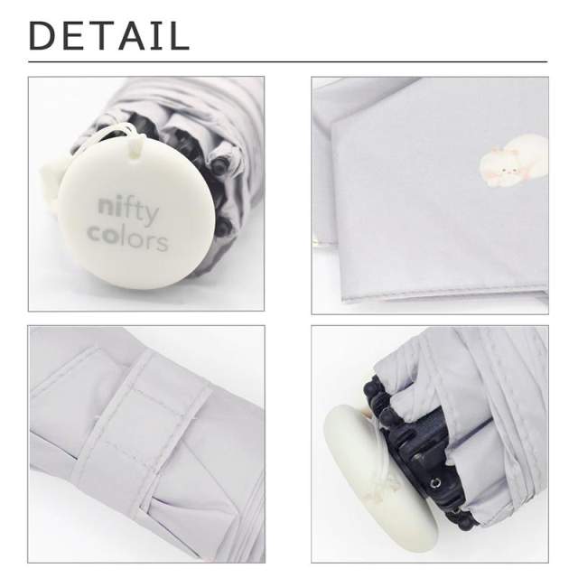 晴雨兼用日傘 折りたたみ傘 ポケラ ネコ 軽量5段 50cm GY 【直送品】 返品・キャンセル・他商品と同時購入は不可