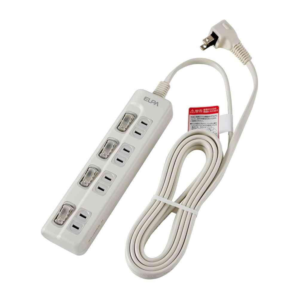 エルパ ELPA LEDランプ スイッチ付タップ4P3m上 WLS-LU43EB(W)