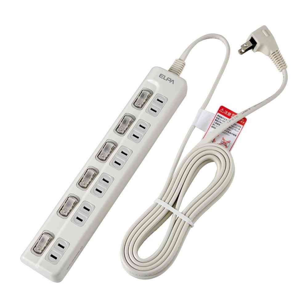 エルパ ELPA LEDランプ スイッチ付タップ6P3m上 WLS-LU63EB(W)