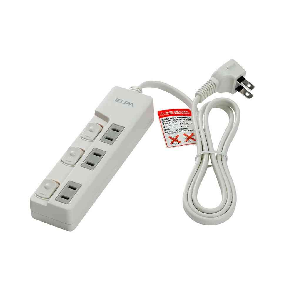 エルパ ELPA ランプレススイッチ付タップ3P1m WLS-U31EB(W)