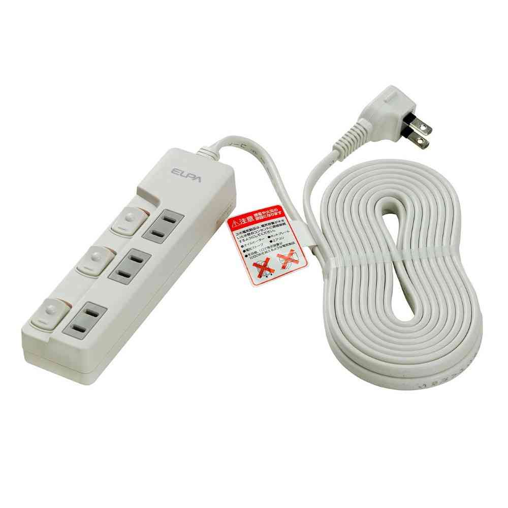 エルパ ELPA ランプレススイッチ付タップ3P5m WLS-U35EB(W)