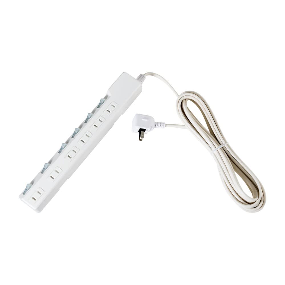 エルパ ELPA 耐雷スイッチ付タップ 6個口5M WLK-65S ホワイト