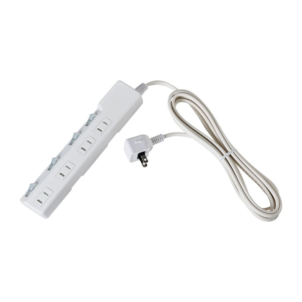 エルパ ELPA ブレーカー付耐雷スイッチ付タップ 4個口3M WLK-43B ホワイト