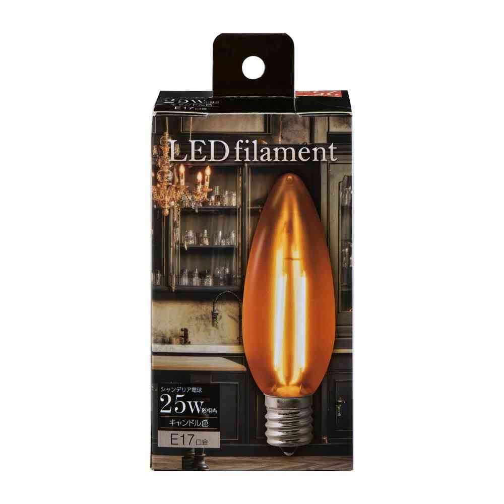 エルパ ELPA フィラメントLEDシャンデリア E17 LDC2CC-G-E17-F332