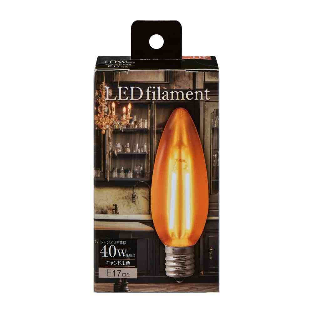 エルパ ELPA フィラメントLEDシャンデリア E17 LDC4CC-G-E17-F335