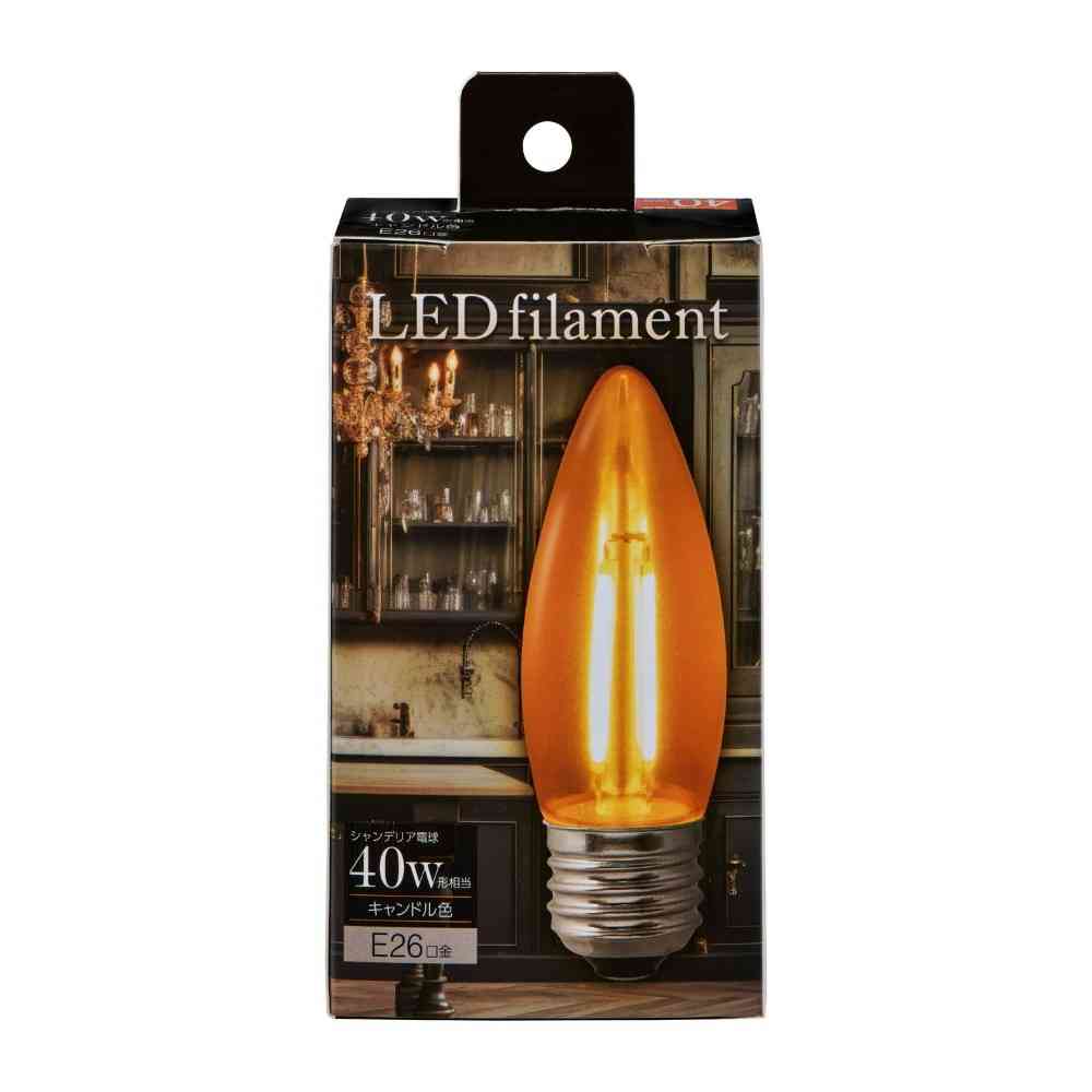 エルパ ELPA フィラメントLEDシャンデリア E26 40W形 LDC4CC-G-F373