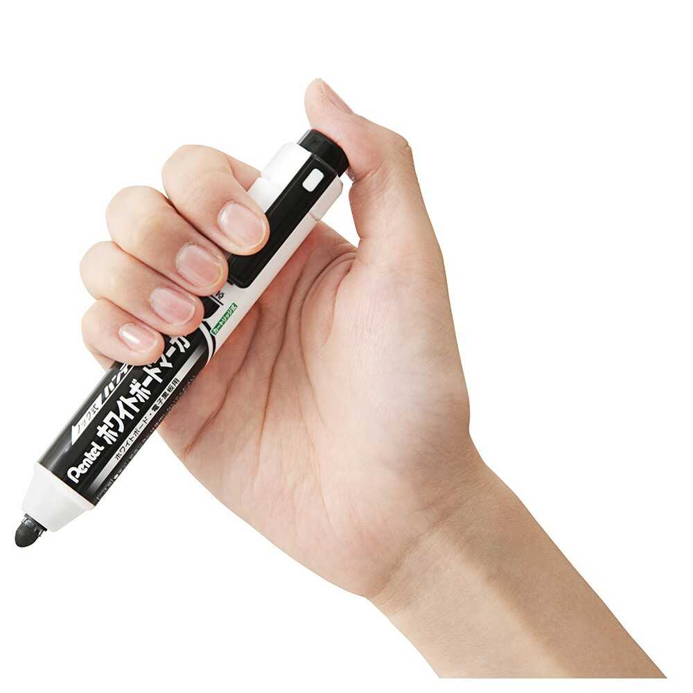 ぺんてる ホワイトボードマーカー ノック式 ハンディ 中字 黒 MWXN5M-A 1本 ●インキ色:黒