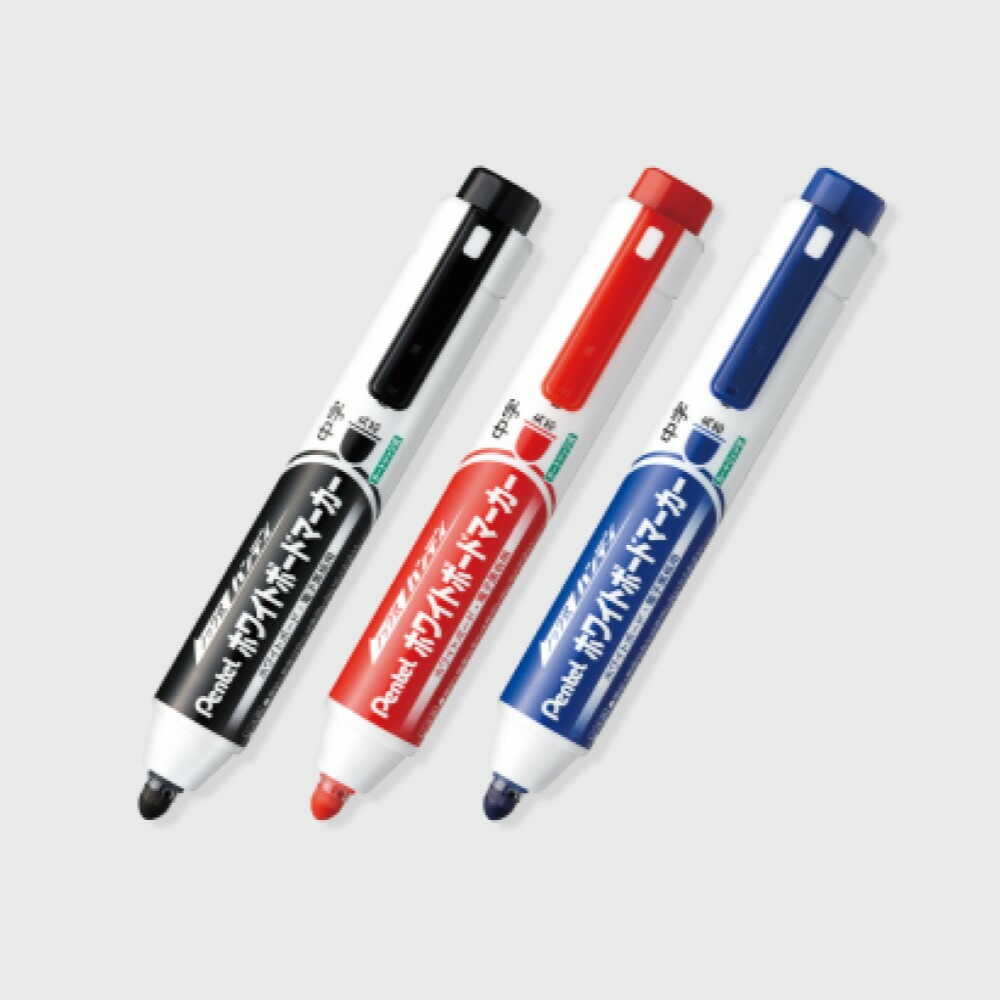 ぺんてる ホワイトボードマーカー ノック式 ハンディ 中字 青 MWXN5M-C 1本