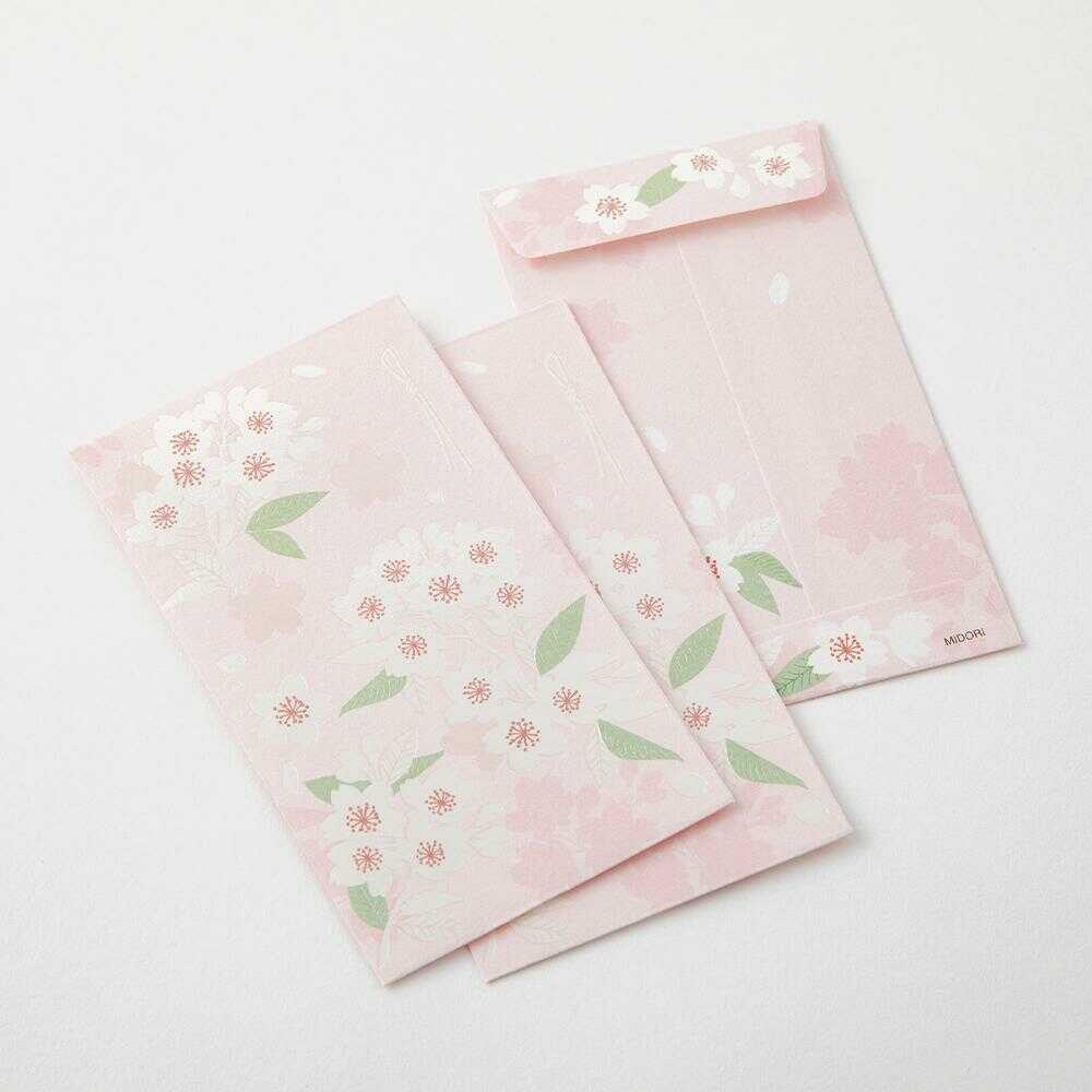 ミドリ ぽち袋 桜柄 3枚入