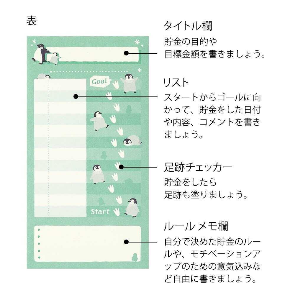 ミドリ 貯金封筒 リスト ペンギン柄 2枚入
