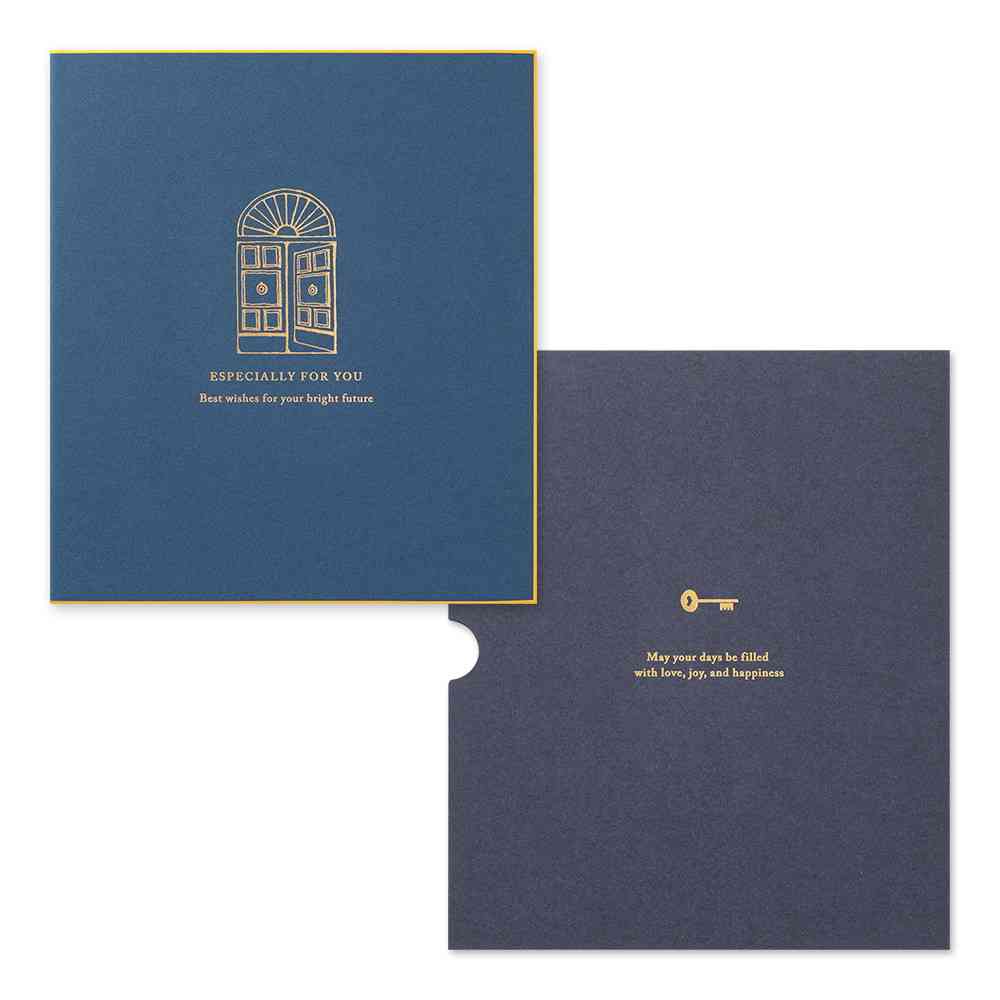 ミドリ カラー色紙 シール・スリーブケース付 扉 紺 1個