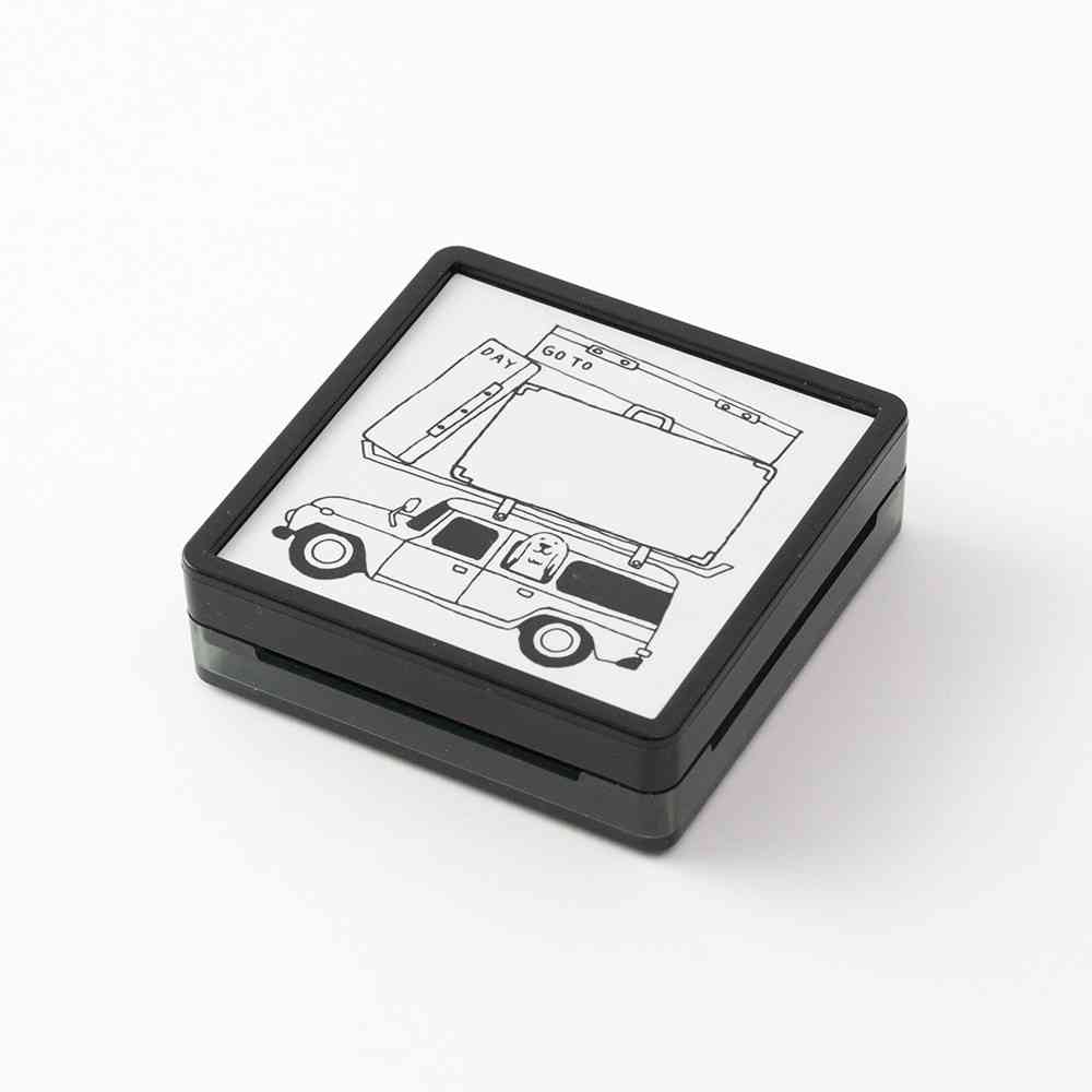 ミドリ スタンプ 浸透印 お出かけ柄 1個