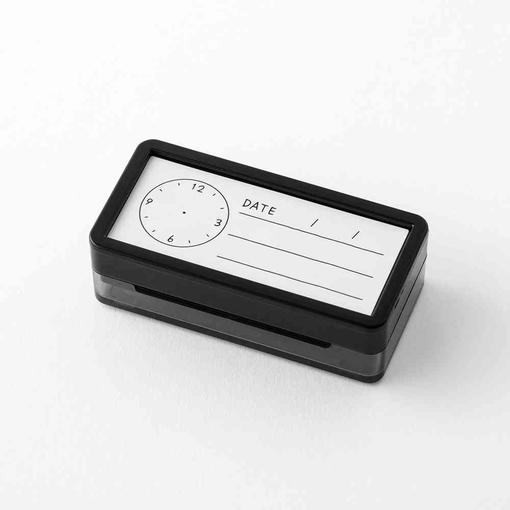 ミドリ スタンプ 浸透印 ハーフ 時間の記録柄 1個