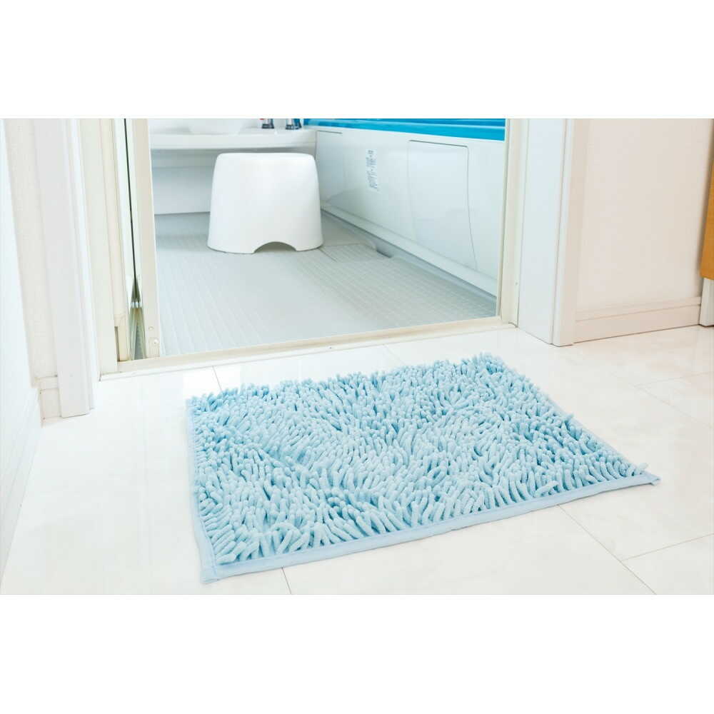 山崎産業 ソフワ マイクロファイバーバスマット S 36×50cm ブルー ブルー