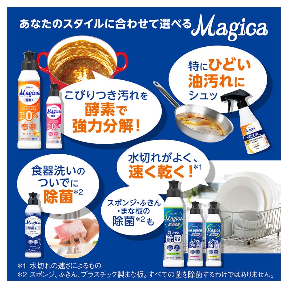 ライオン CHARMY Magica(チャーミーマジカ) 速乾除菌 シトラスミント 詰め替え 530ml