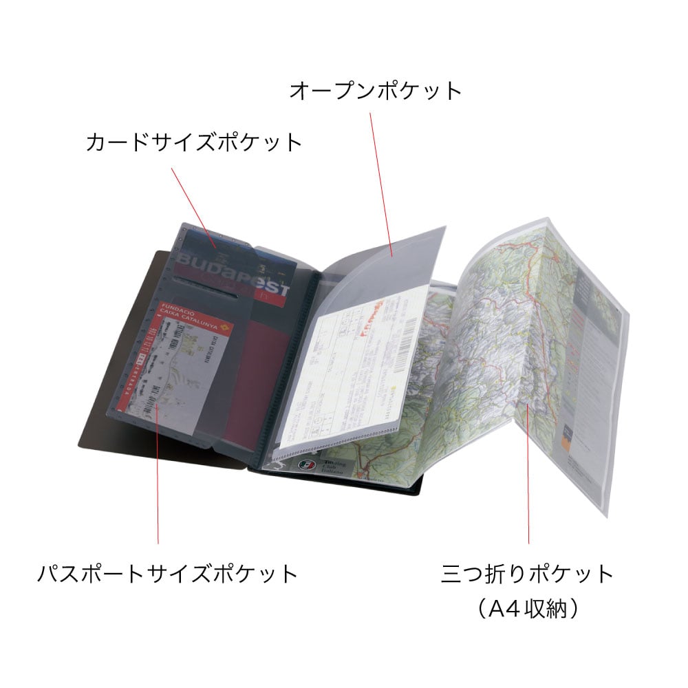 リヒト SMART FIT キャリングポケット for TRAVEL A4 1/3 ベージュ 1冊