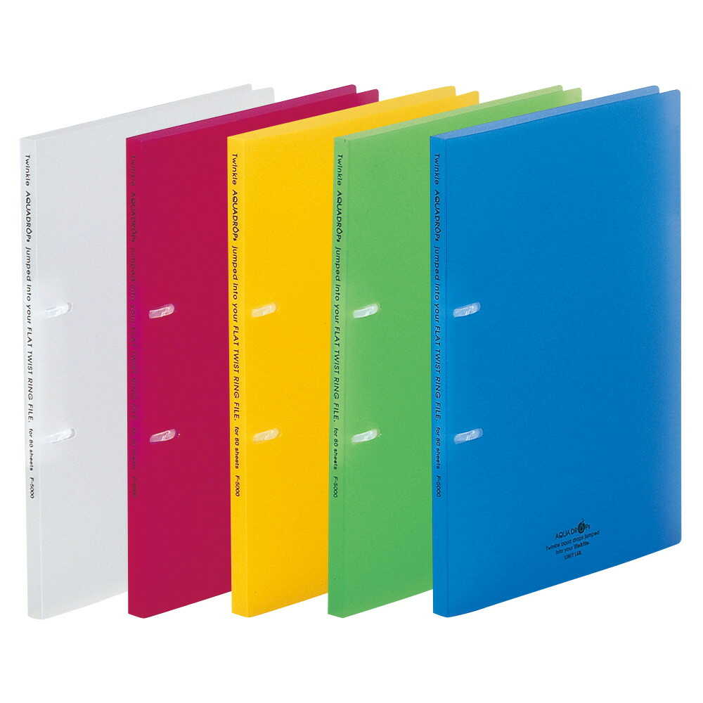 リヒトラブ AQUA DROPs フラット・ツイストリングファイル A4 赤 1冊 3赤