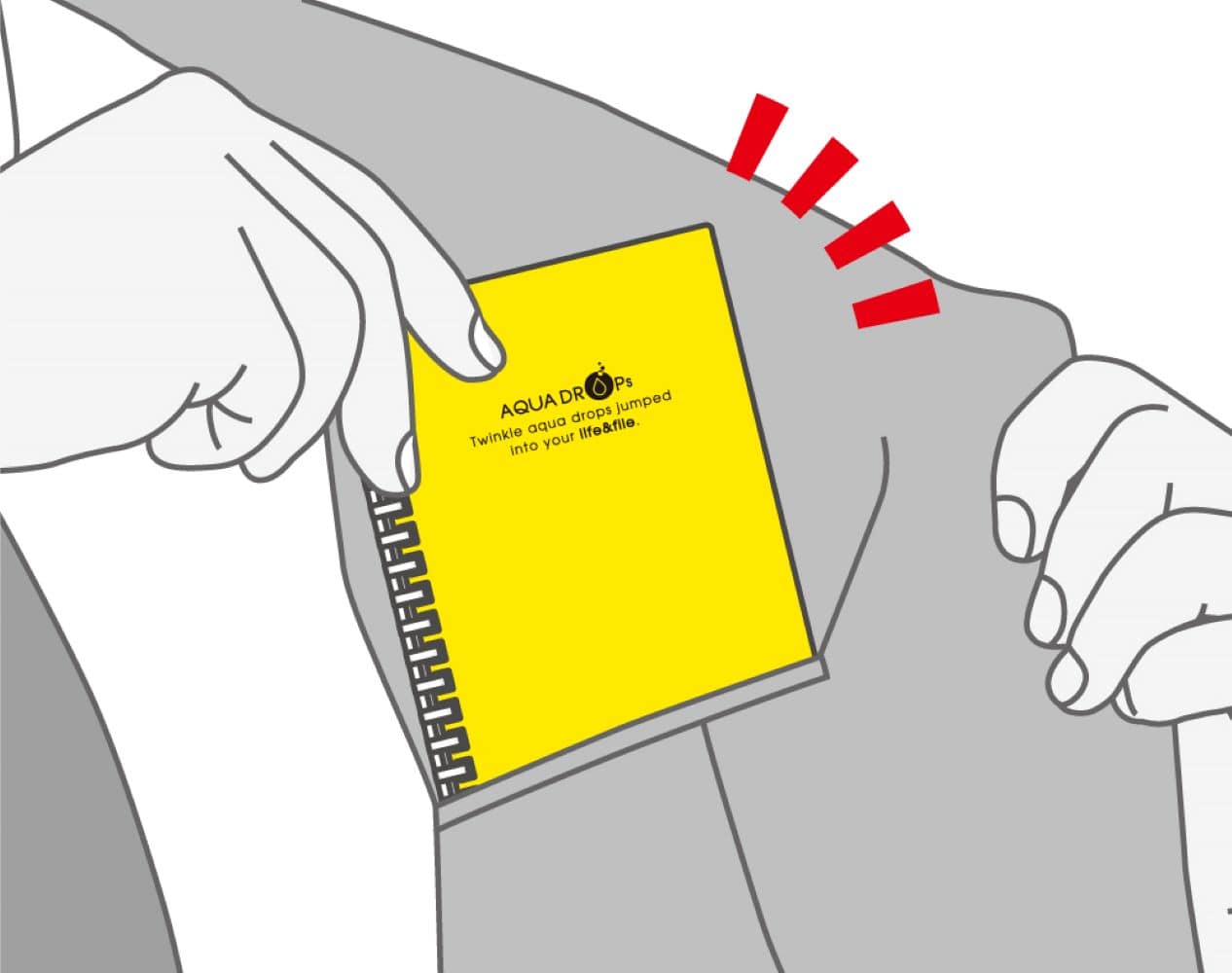 リヒト AQUA DROPs ツイストノート A6 赤 リーフ 30枚