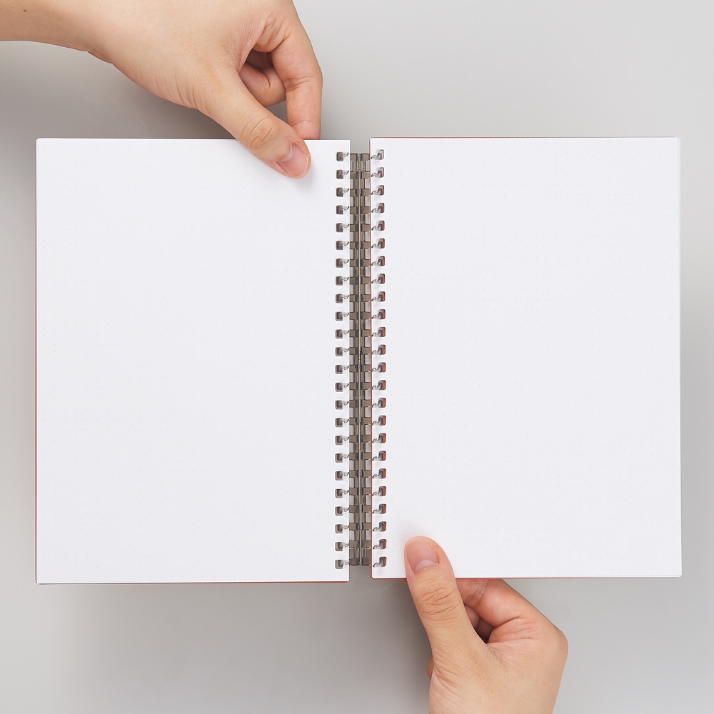 リヒト カスタマイズ オープンリングノート とじ具 A5 フロストグレー リーフ70枚 1本