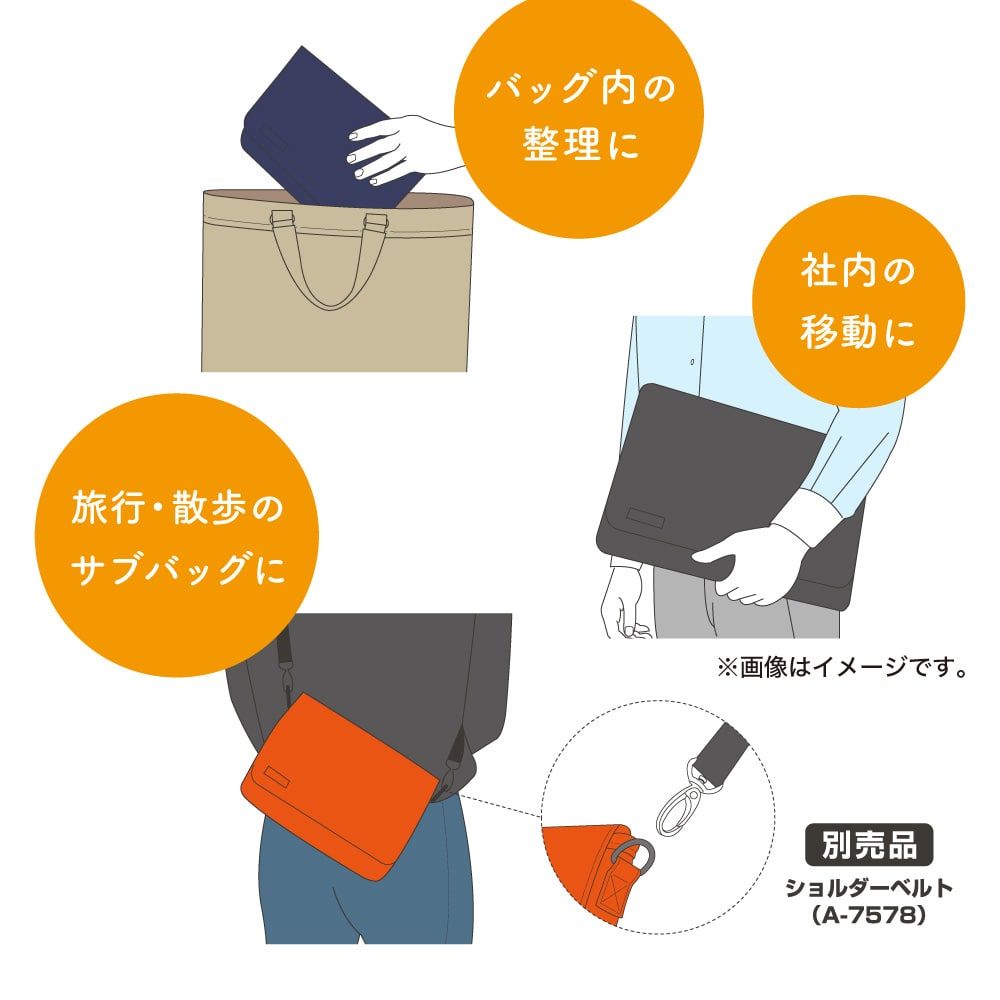 リヒト SMART FIT キャリングポーチ A4 ネイビー 1個