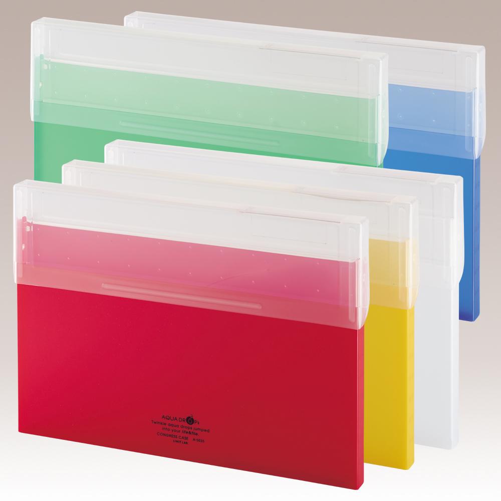 LIHIT LAB. AQUA DROPs コングレスケース A4 青 1冊 青