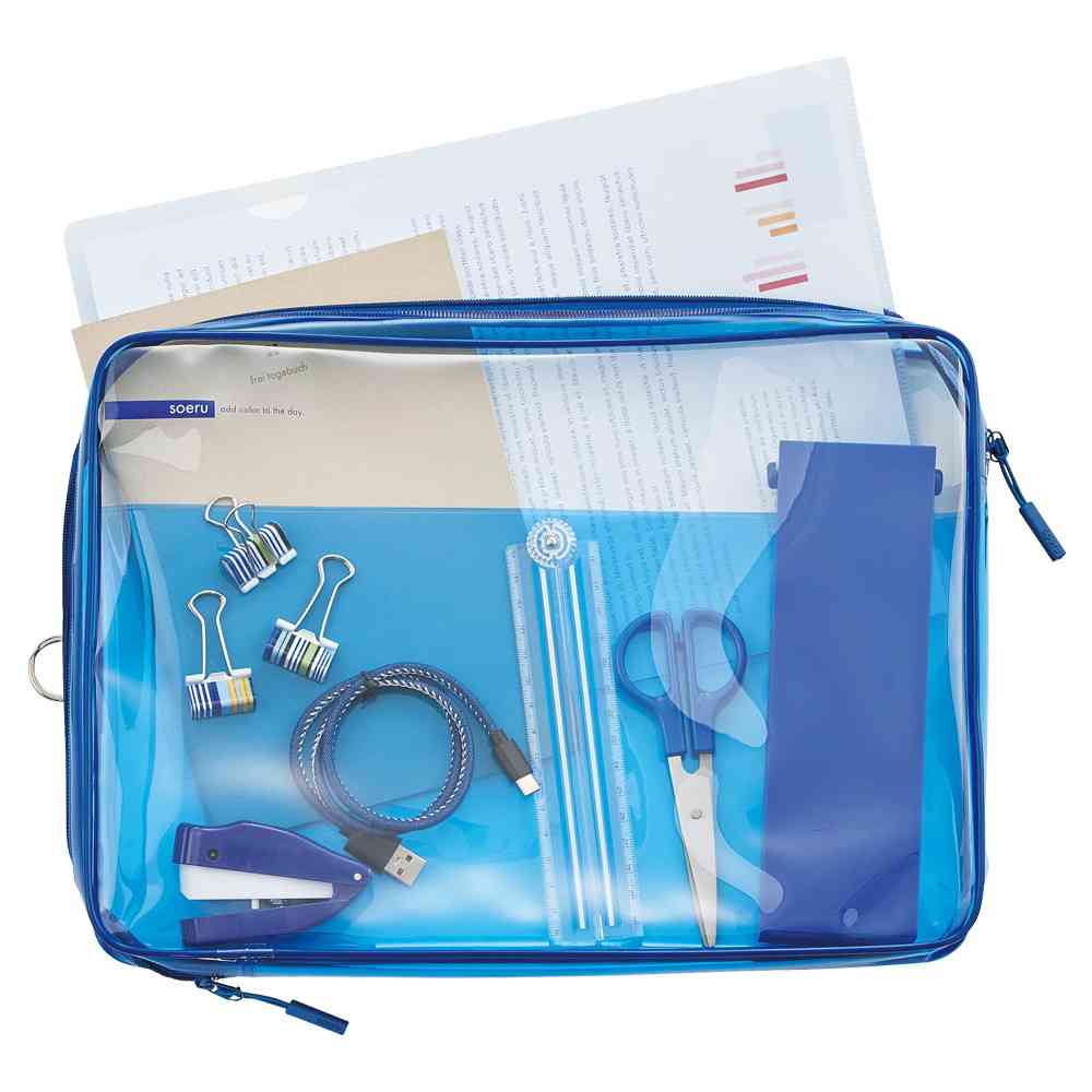 リヒトラブ soeru クリヤーボックスケース A4 インディゴブルー 1個 インディゴブルー