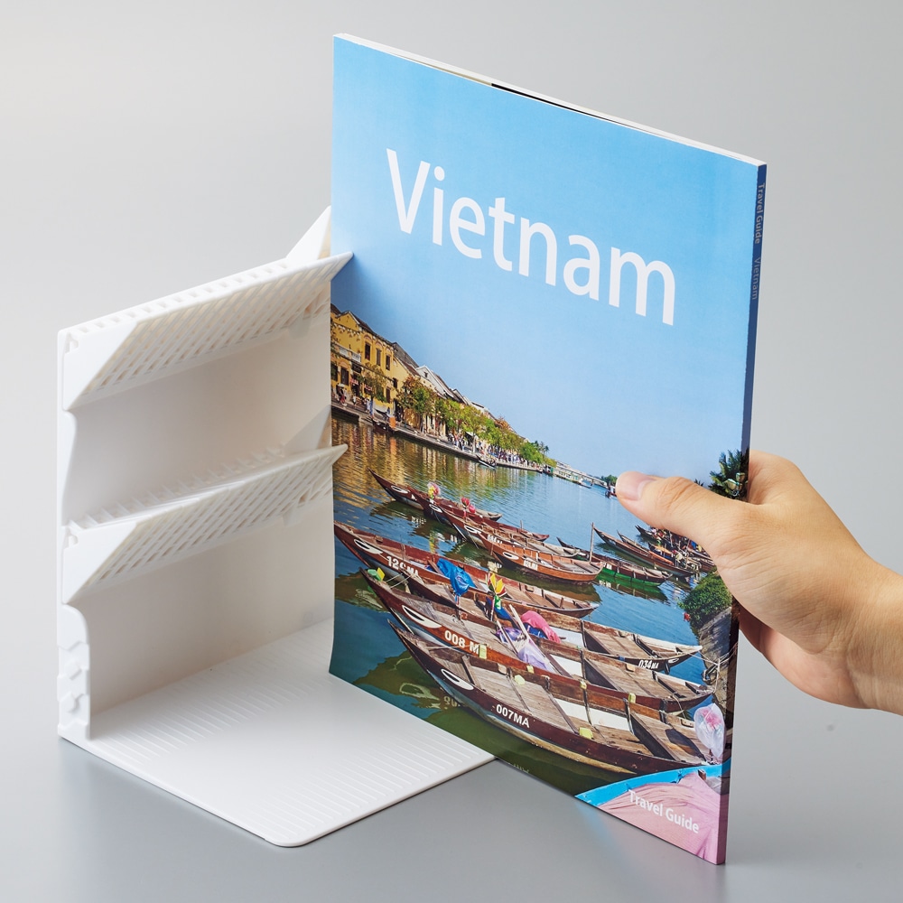 リヒト 1冊でも倒れないブックスタンド A4 ホワイト 1台