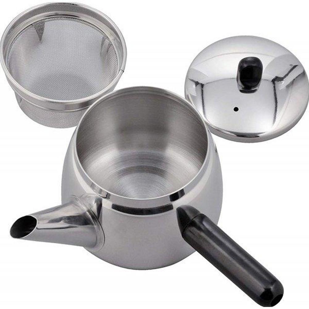 和平フレイズ 煎紗横手ストレーナ型急須0.7L シルバー シルバー 幅17.5×奥14.5×高9cm