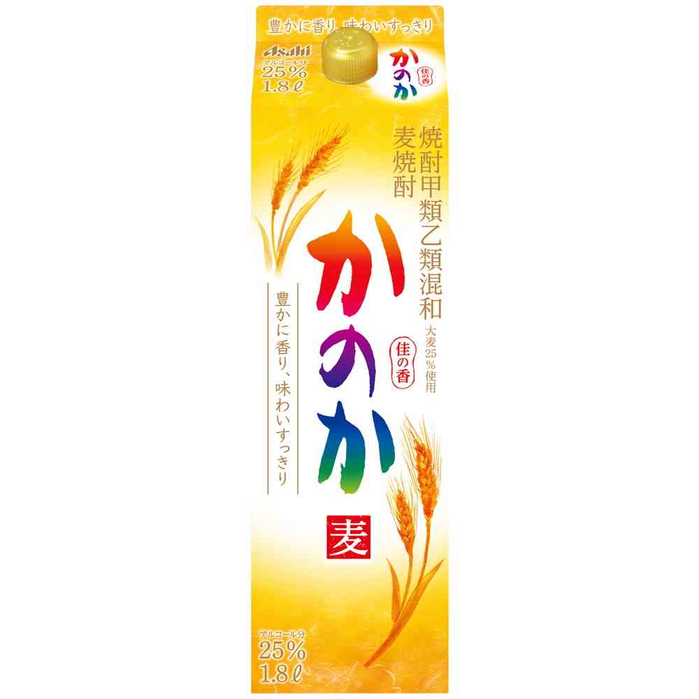 アサヒ 麦焼酎 かのか 25度 紙パック1800ml【12個セット】