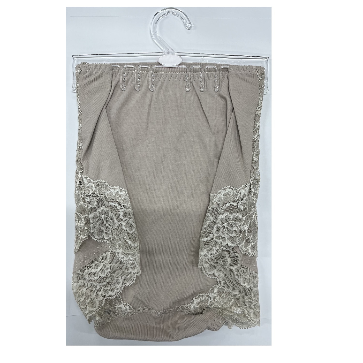 お腹押えショーツ 深ばき バックレース ブラウン LL