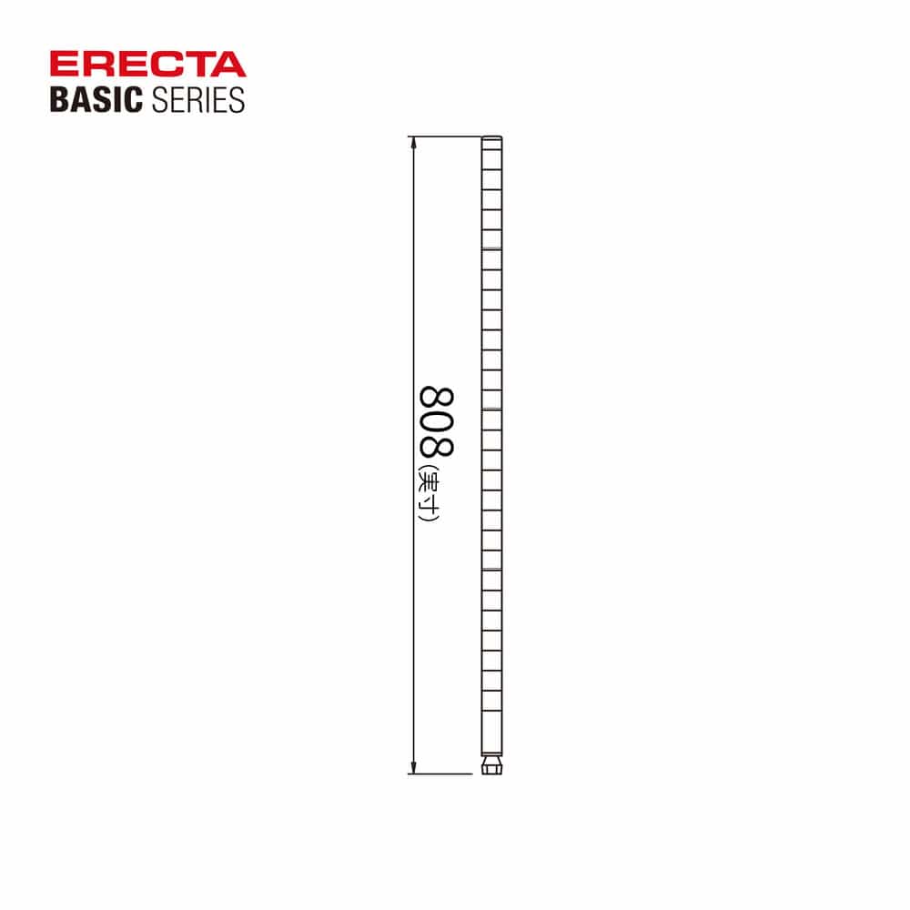 エレクター ベーシックシリーズ ヴィンテージエディション ポール H800mm シルバー B32PVS2