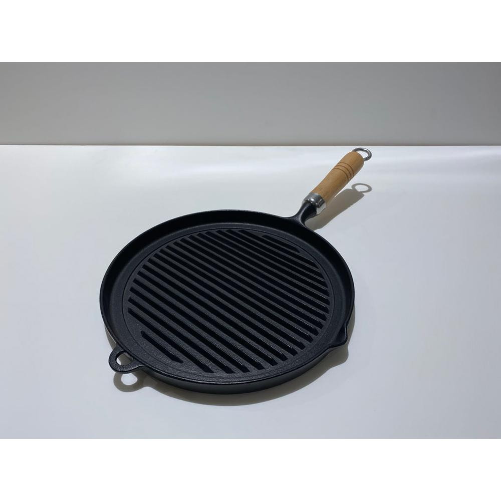 南部鉄器 グリルパン(木柄付) 23029 メーカー直送 ▼返品・キャンセル不可【他商品との同時購入不可】