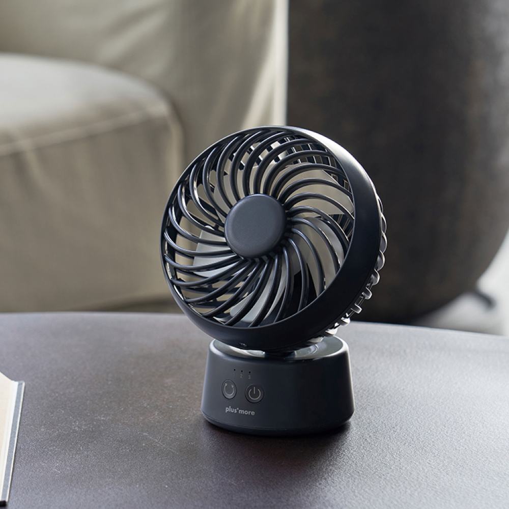 ミニデスクファン首振り機能付 ダークグレー PBAF005-DG メーカー直送▼返品・キャンセル不可【他商品との同時購入不可】