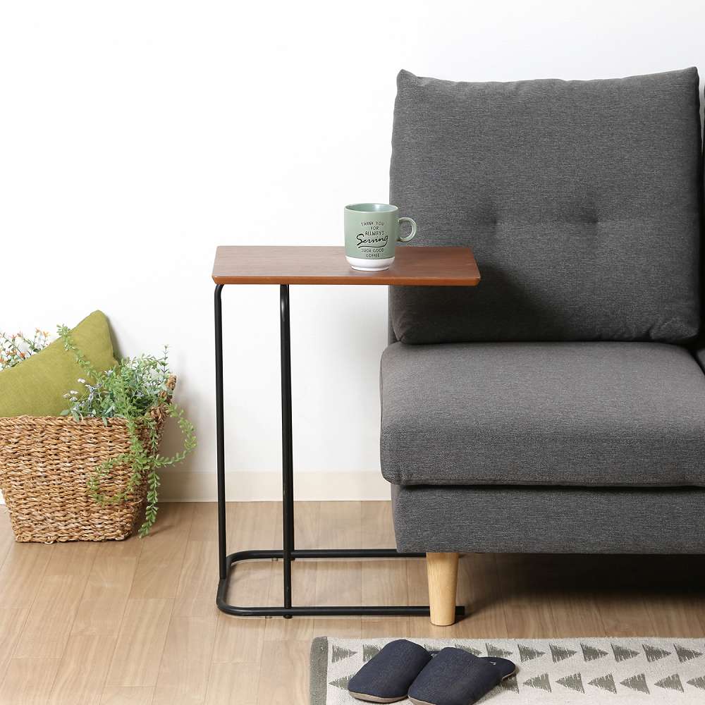 突板サイドテーブル 12519 メーカー直送 ▼返品・キャンセル不可【他商品との同時購入不可】